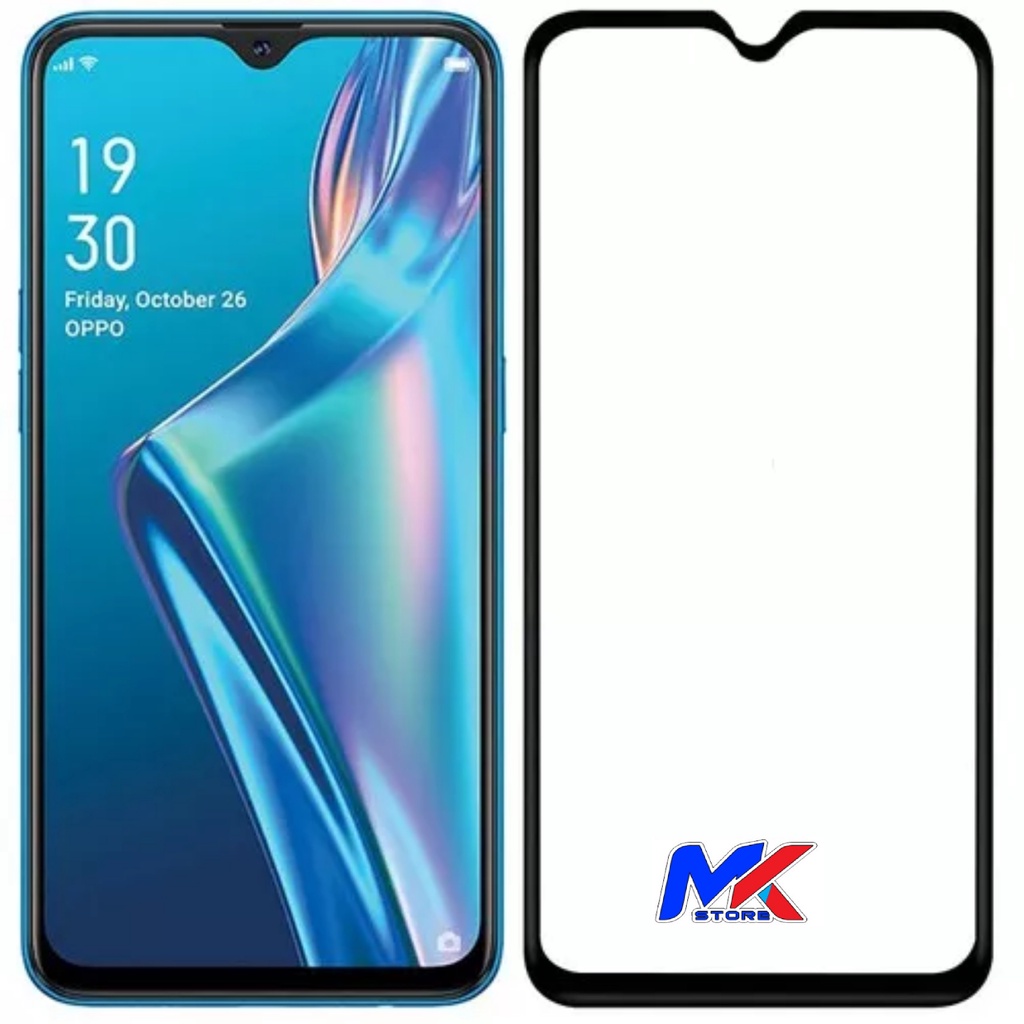 Kính cường lực bảo vệ màn hình ĐT OPPO A12 full màn hình full keo - tặng bộ giấy lau kính trị giá 10K