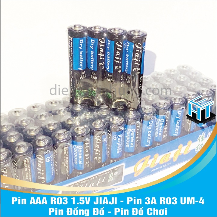 Vỉ 4 viên Pin AAA R03 1.5V JIAJI - Pin 3A R03 UM-4 - Pin Đồng Đồ - Pin Đồ Chơi