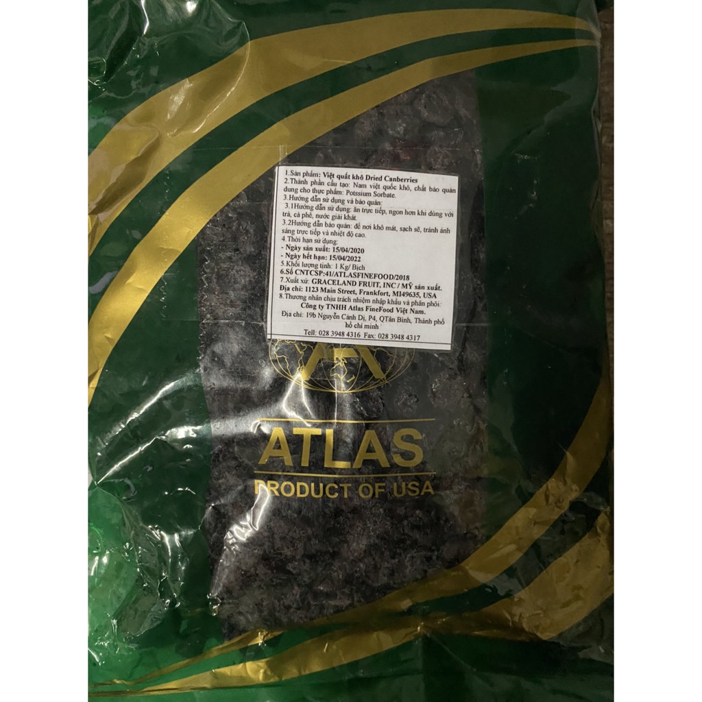 VIỆT QUẤT KHÔ – DRIED BLUEBERRY 1KG