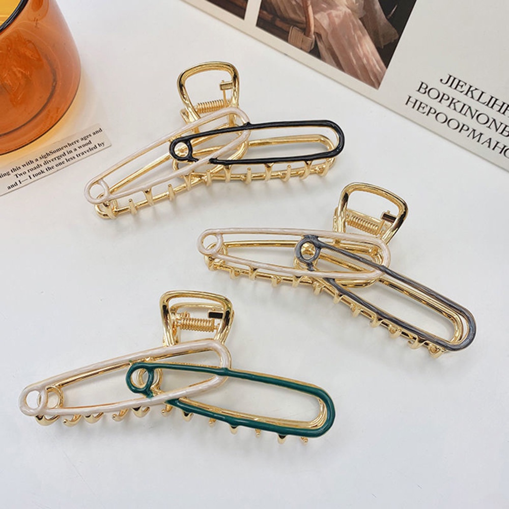 Kẹp Tóc Kim Loại Kiểu Dáng Hình Học Nhiều Màu Sắc