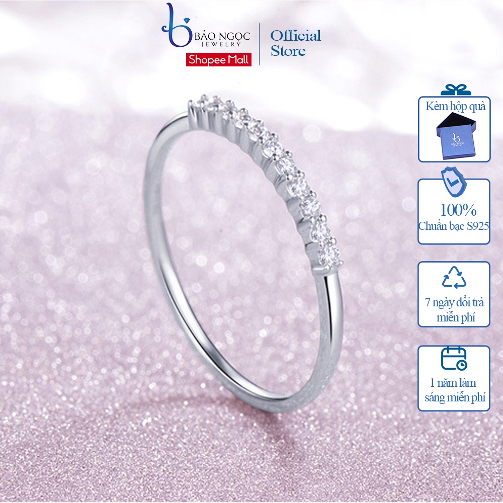 Nhẫn Bạc 925 Đính Đá Thiết Kế Đơn Giản Cho Nữ Ring For Women - N2457 Bảo Ngọc Jewelry