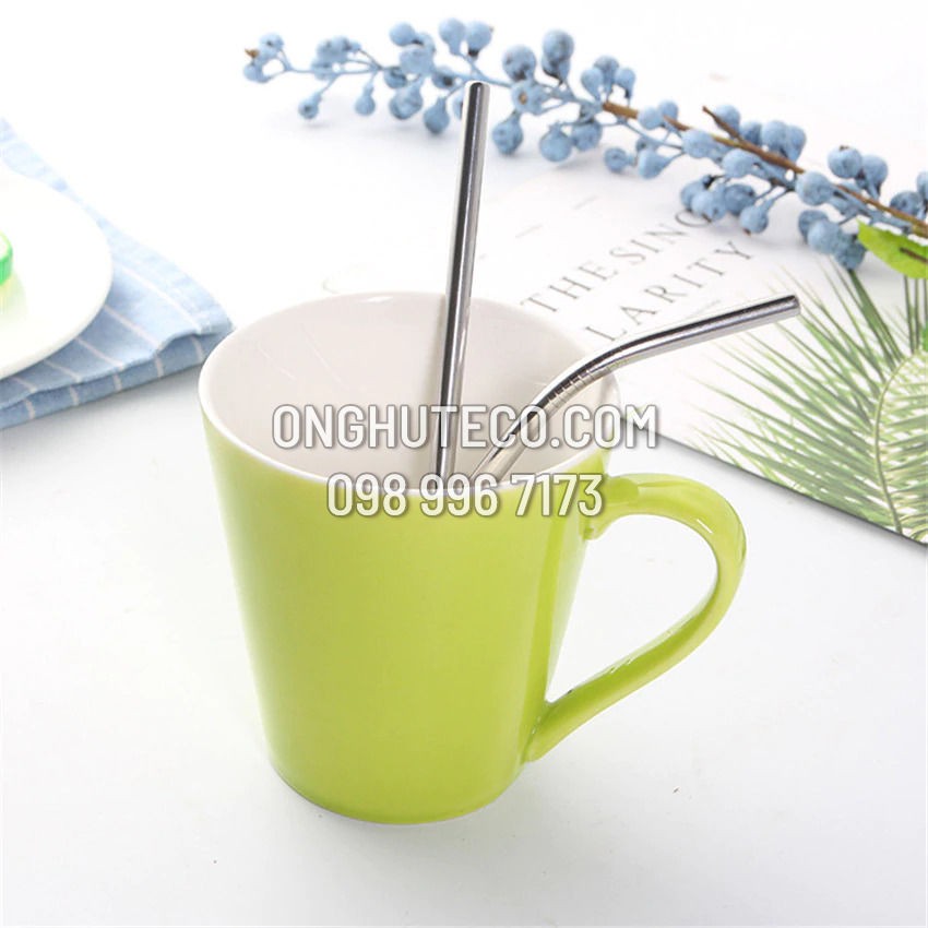 Ống Hút INOX 304 16cm - 18cm Cho Tách Trà Tặng Kèm Cọ