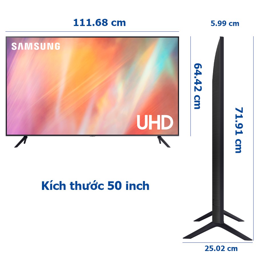 Smart TV Samsung UHD 4K 50 inch UA50AU7000 Mới 2021 - Bảo hành 2 năm chính hãng | BigBuy360 - bigbuy360.vn