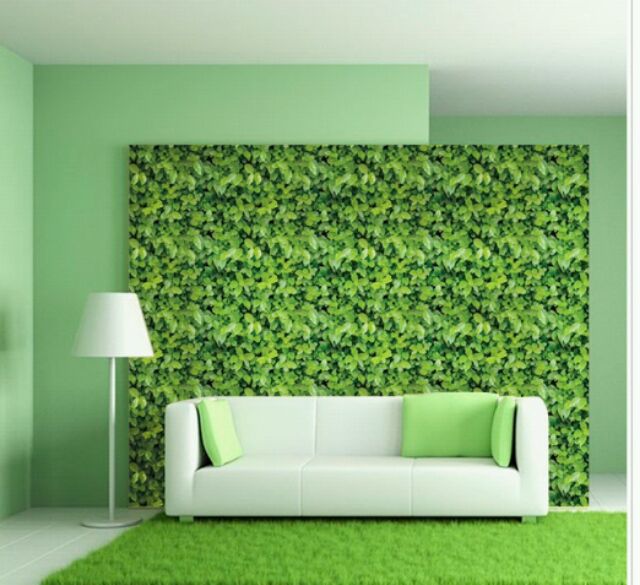 Decal giấy dán tường thảm lá xanh (khổ rộng 45cm)
