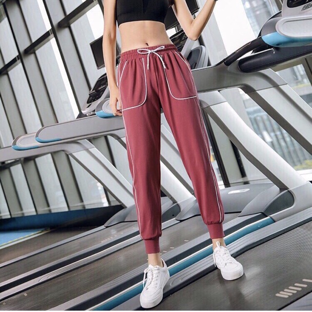 Quần Jogger túi chất thun lạnh - Quần tập gym nữ