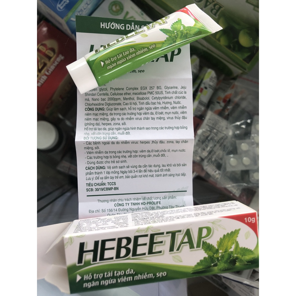 HEBEETAP hỗ trợ trị nhiệt miệng-làm liền sẹo do côn trùng đốt- các bệnh viêm da gây sẹo- người bị phỏng