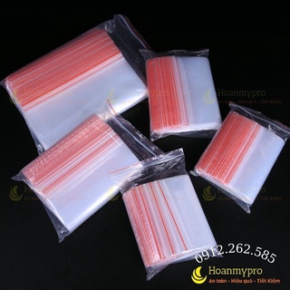 Túi Zip Chỉ Đỏ 1kg Túi Zipper Bấm Miệng Loại Dày Hàng Có Sẵn Nhiều Kích Thước BaoBiHoanmypro