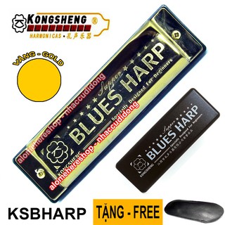 Kèn harmonica Diatonic 10 lỗ KongSheng Blues Harp key C Gold