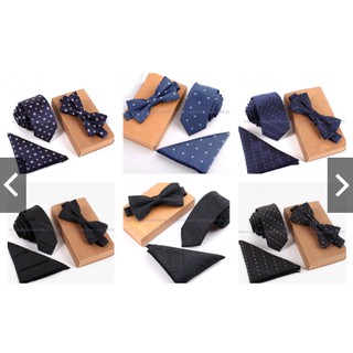 Thaithivanmo combo nơ + khăn + cà vạt bản 5cm vintage-retro mai