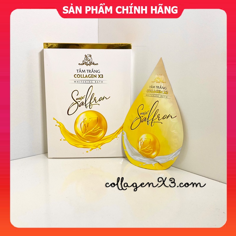 (Tách lẻ 1 gói) Tắm trắng Mix Saffron Collagen X3 Mỹ phẩm Đông Anh chính hãng