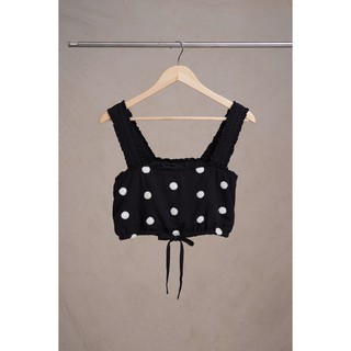 DOTTIE - Áo Ngắn Họa Tiết Chấm Bi Nữ T0001