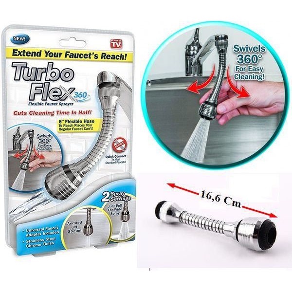 Vòi Nước Tăng Áp Xoay 360 Độ Turbo Flex