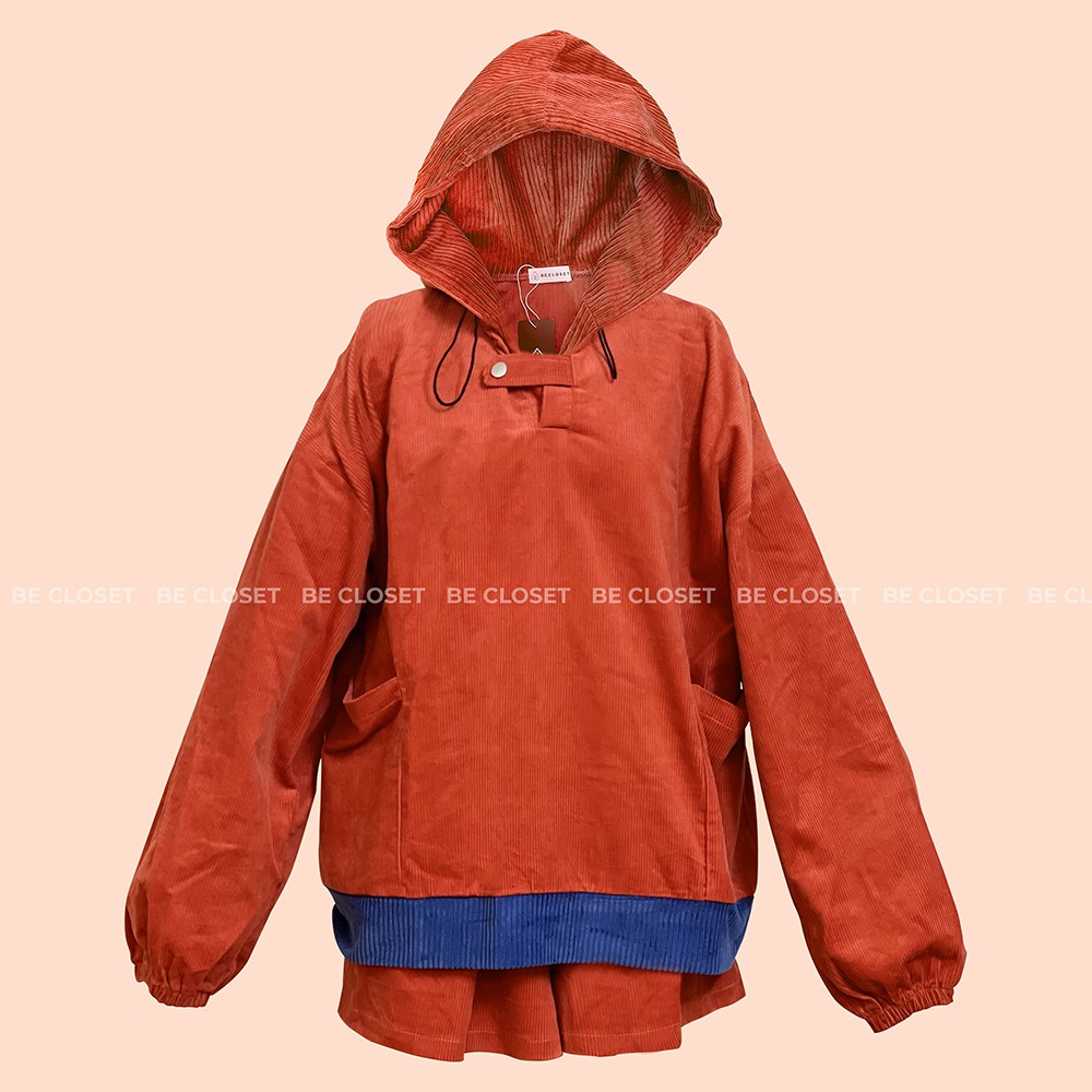 ✨ Áo HOODIE NHUNG TĂM CÓ MŨ freesize form rộng (ảnh thật + video) phối màu Between Bae - BE CLOSET | BigBuy360 - bigbuy360.vn