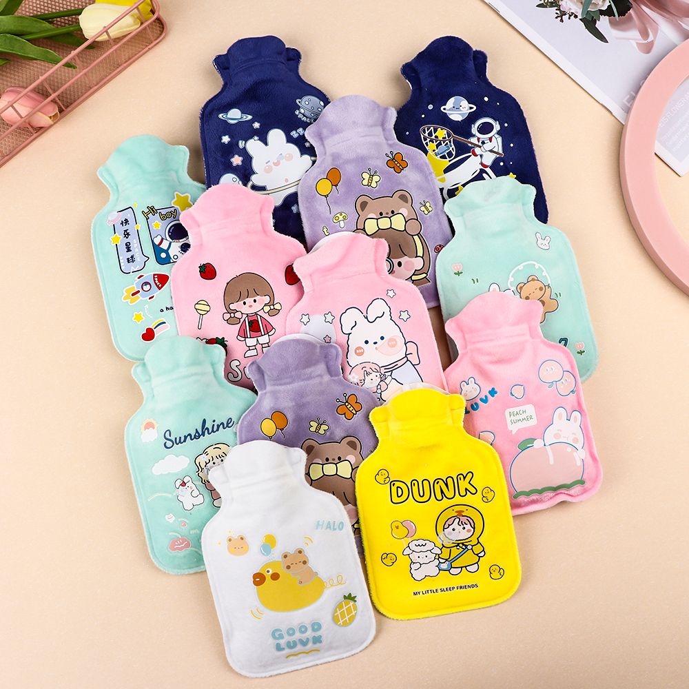 Túi chườm nước nóng/ lạnh giữ ấm tay chân họa tiết hoạt hình dễ thương chống nổ có thể tái sử dụng