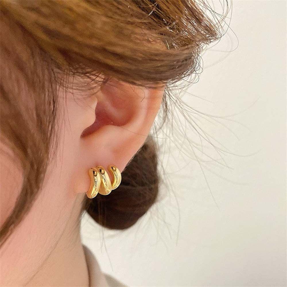 BACK2LIFE Bông Tai Hàng Tròn Thời Trang Thanh Lịch Quyến Rũ Dành Cho Nữ Back2Lilife