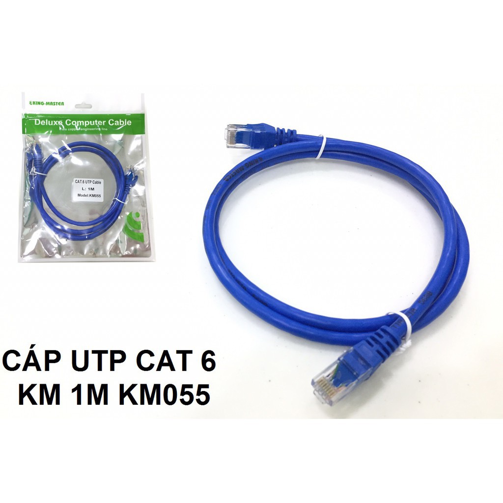 Cáp Mạng Lan UTP Cat 6 Kingmaster 1.5m 3m 5m 10m. Bấm sẵn 2 đầu. Vi Tính Quốc Duy