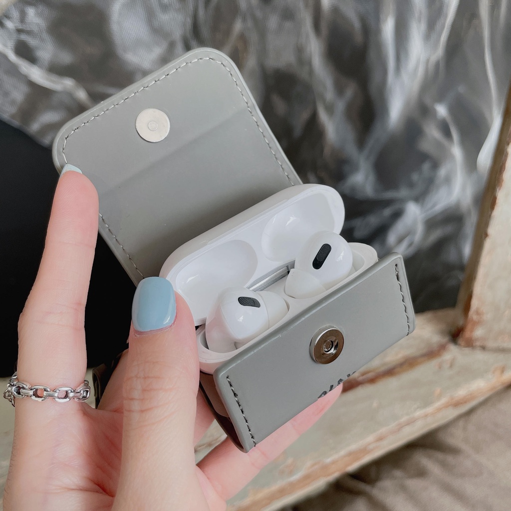 Vỏ Bảo Vệ Hộp Sạc Tai Nghe AirPods3 ADER Clein 2021 Bằng Da Màu Xanh Dương Thời Trang Ốp