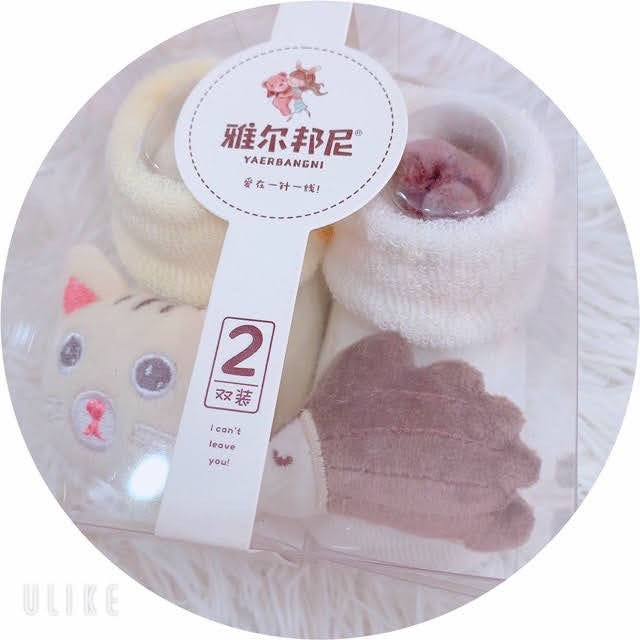 Set 2 đôi vớ đầu thú cho bé 6 đến 12 tháng