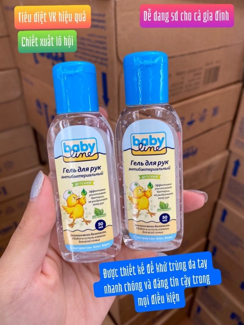 Nước rứa tay khô Baby Line 50ml (Nga)