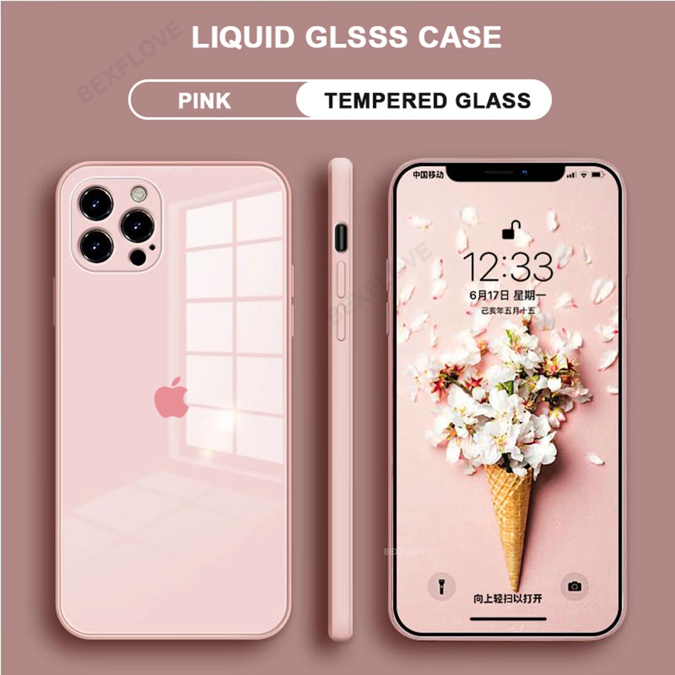 Ốp lưng cứng mặt kính cường lực bảo vệ camera cho IPhone 11 pro X XR XS MAX 6Plus 7plus 8plus 6 7 8 Plus