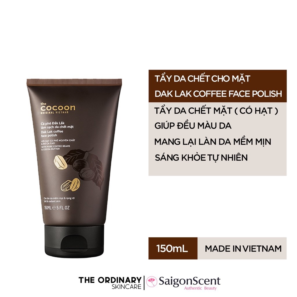 Tẩy Tế Bào Chết Mặt COCOON Cà Phê Đắk Lắk làm sáng da - COCOON Dak Lak Coffee Face Polish 150ml | BigBuy360 - bigbuy360.vn