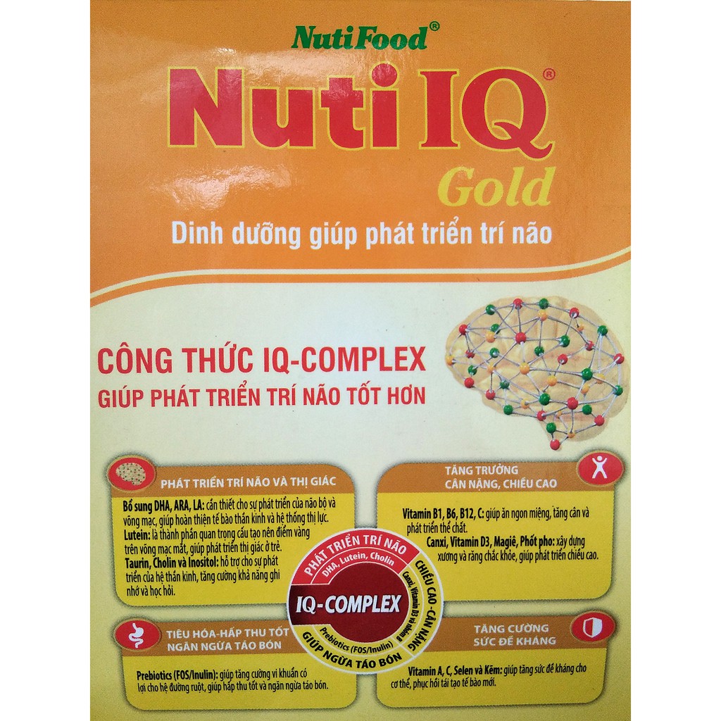 Combo 6 lốc sữa bột pha sẵn Nuti IQ Gold 180ml