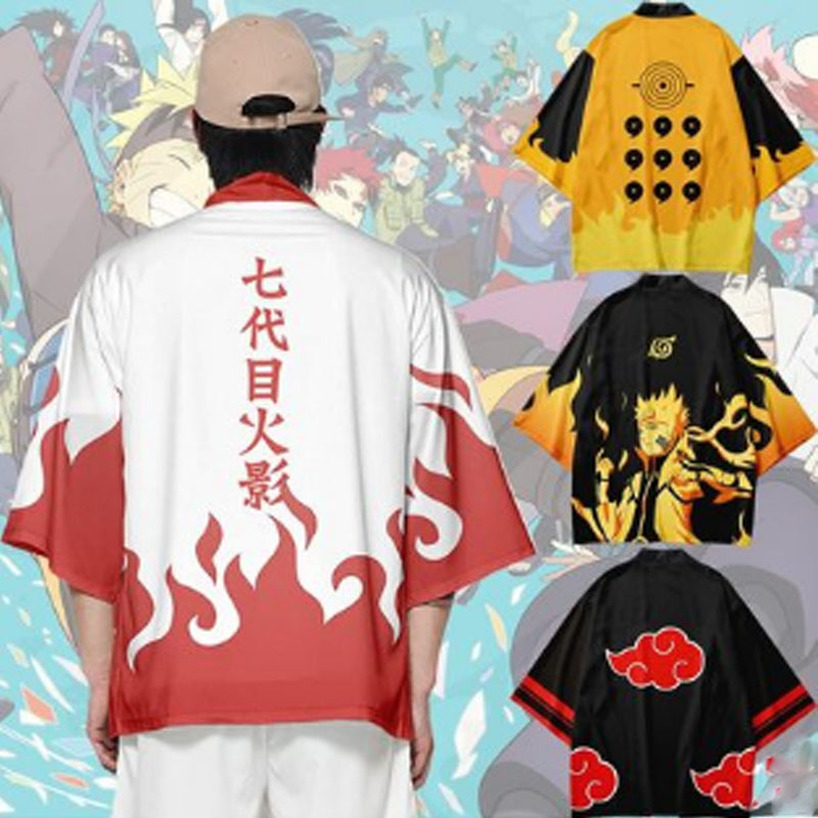 Áo Choàng Tắm Kiểu Kimono Họa Tiết Anime Naruto Độc Đáo bbns