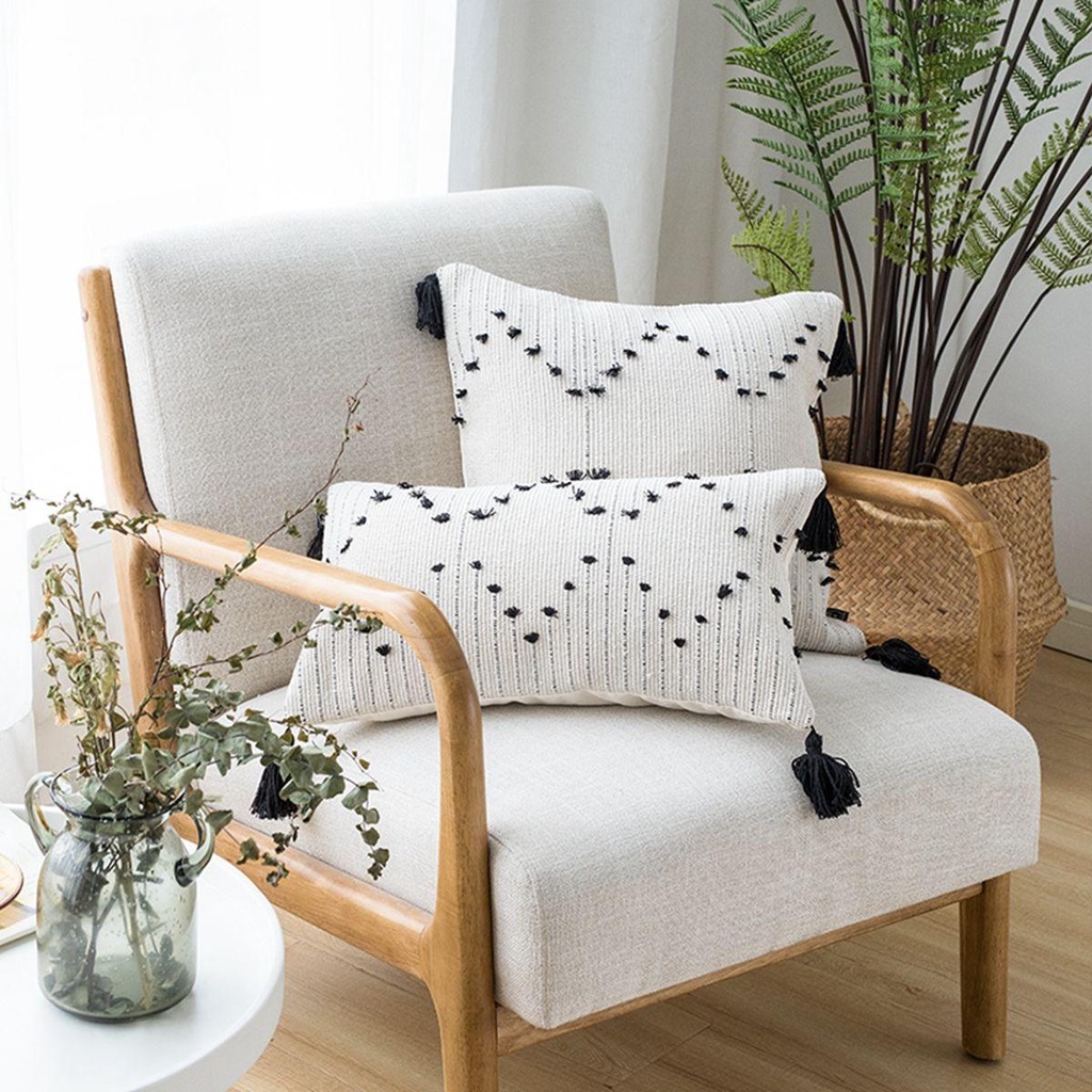 Vỏ Gối WMES15H Phối Tua Rua Mềm Mại Trang Trí Giường Ngủ / Sô Pha / Nông Trại