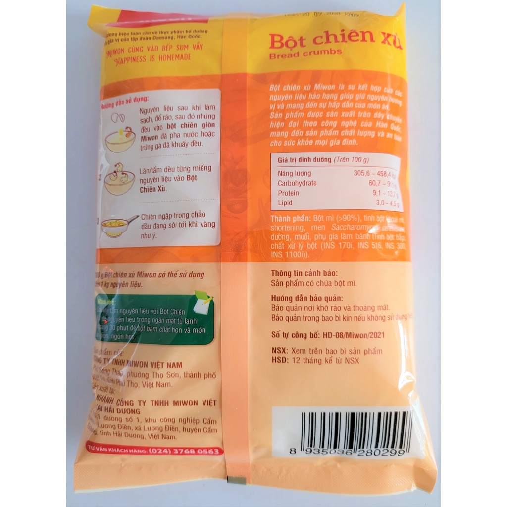 [Túi 200g] BỘT CHIÊN XÙ [VN] MIWON Bread Crumbs