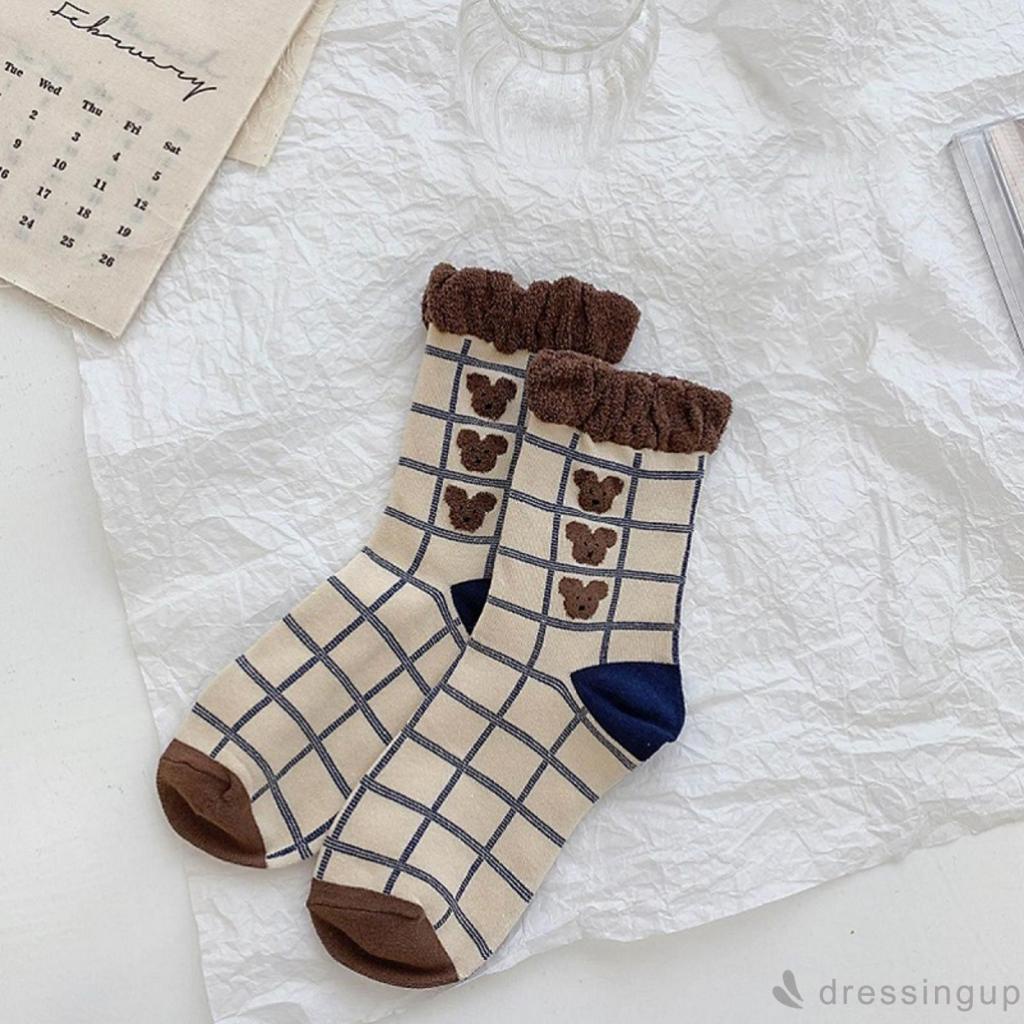 Đôi vớ dệt kim họa tiết hoa / động vật cổ điển dành cho nữ