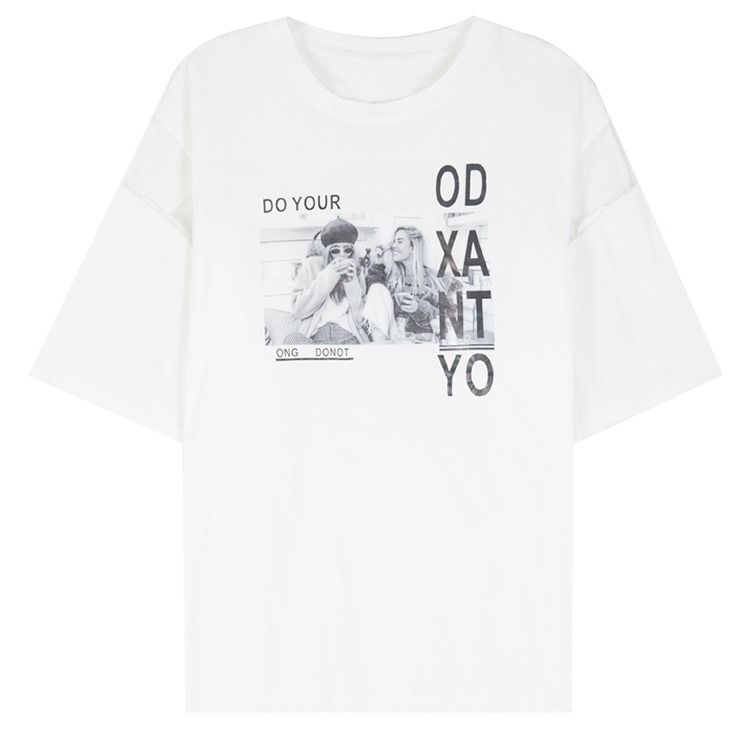 Áo Thun Cotton Tay Ngắn Dáng Rộng Phối Lưới Thời Trang Hàn Quốc Mới 2022