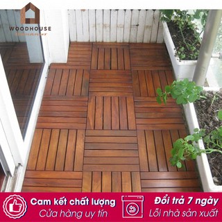 [XNK IKEA]  Sàn gỗ ban công loại 6 nan, Tấm Vỉ Nhựa Lót Sàn Gỗ Tự Nhiên Lót Ban Công, Sân Vườn, Nhà Tắm Chống Trượt