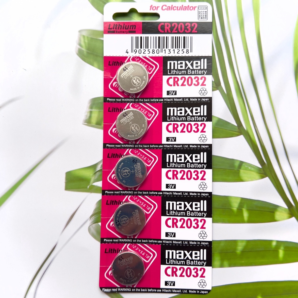 Vỉ 5 Viên Pin CR2032 Maxell Nhật Bản Lithium 3V Hàng Chuẩn Hãng