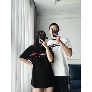 Áo phông kẻ ngang TM dáng dấu quần nam nữ