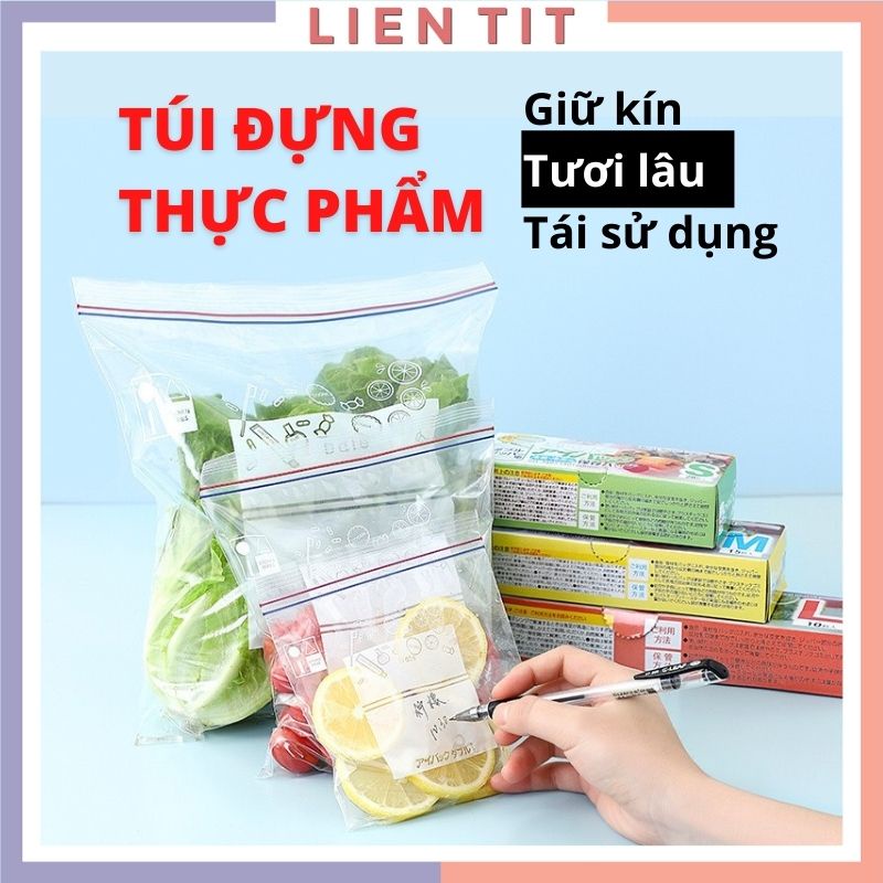 Túi zip đựng thực phẩm trong suốt tái sử dụng nhiều lần dùng trong tủ lạnh