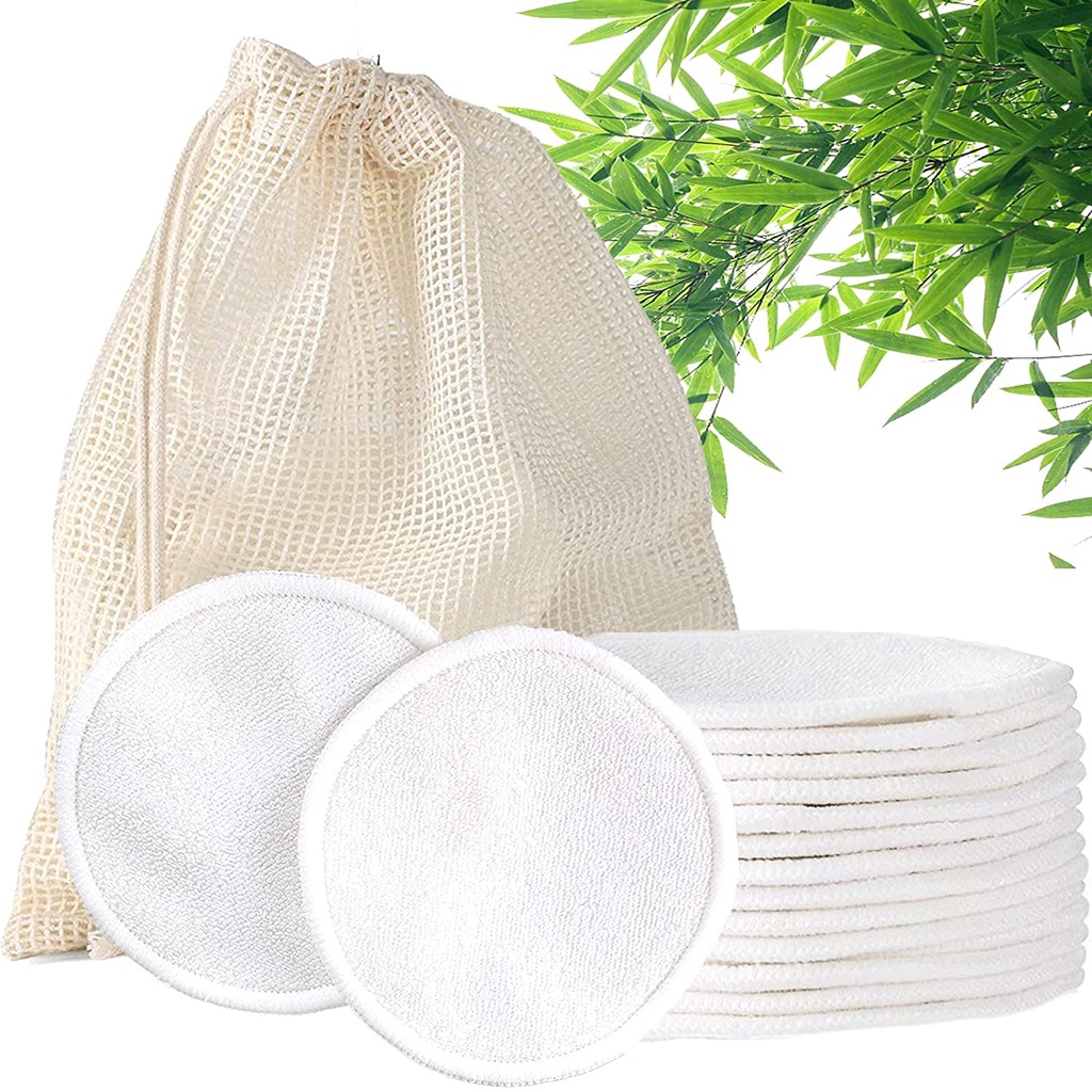 [Hàng mới về] Miếng Bông Tẩy Trang Bằng Cotton Tre Có Thể Giặt Được Và Tái Sử Dụng Tiện Lợi