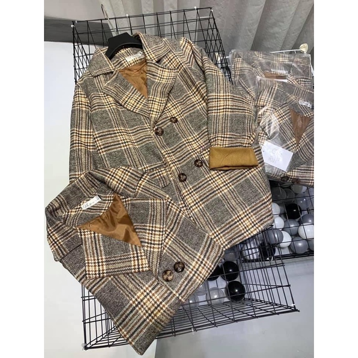 Freeship Áo Blazer Nữ Áo Vest Khoác Ngoài Chất Kẻ QC Cao Cấp. | BigBuy360 - bigbuy360.vn