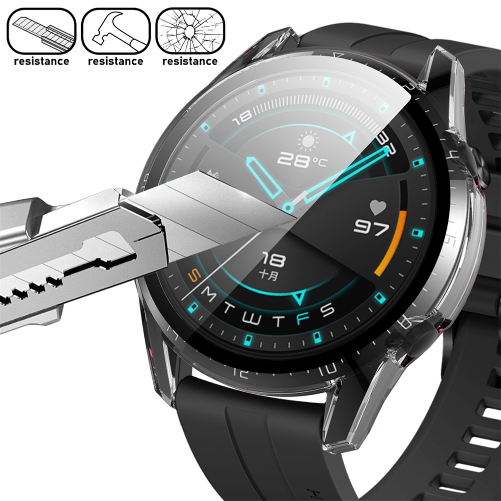 Khung bảo vệ màn hình có mặt kính cường lực cho đồng hồ Huawei Gt2 46mm