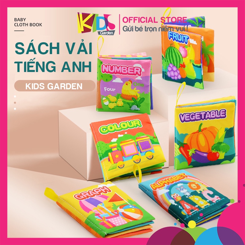 Sách vải cho bé tương tác với các chủ đề tiếng anh DCGD10 KIDS GARDEN