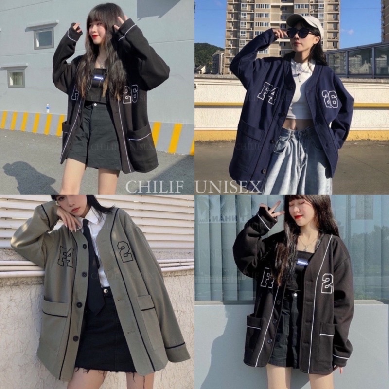 Áo Khoác CARDIGAN F4-26 ♥ bo viền chất nỉ dày dặn form Unisex Nam/Nữ cực đẹp vải xịn đỉnh (Video +Ảnh 100% CHiLif)