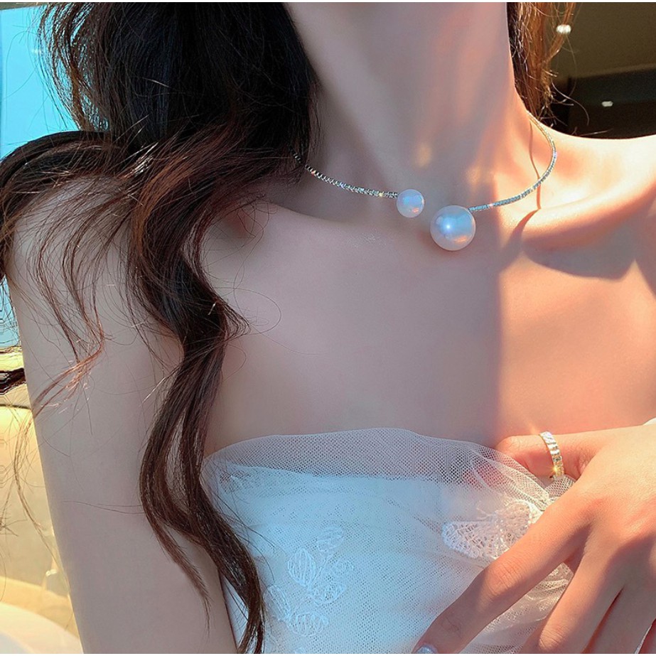 Vòng cổ nữ dạng kiềng đính đá cao cấp mẫu mới