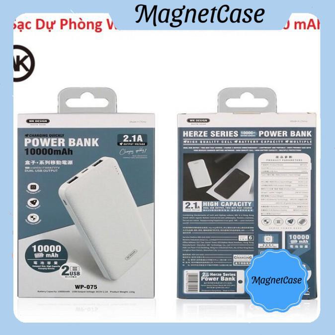 Pin Dự Phòng, Sạc Dự Phòng WK DESIGN WP-075 10.000mAh Chính Hãng