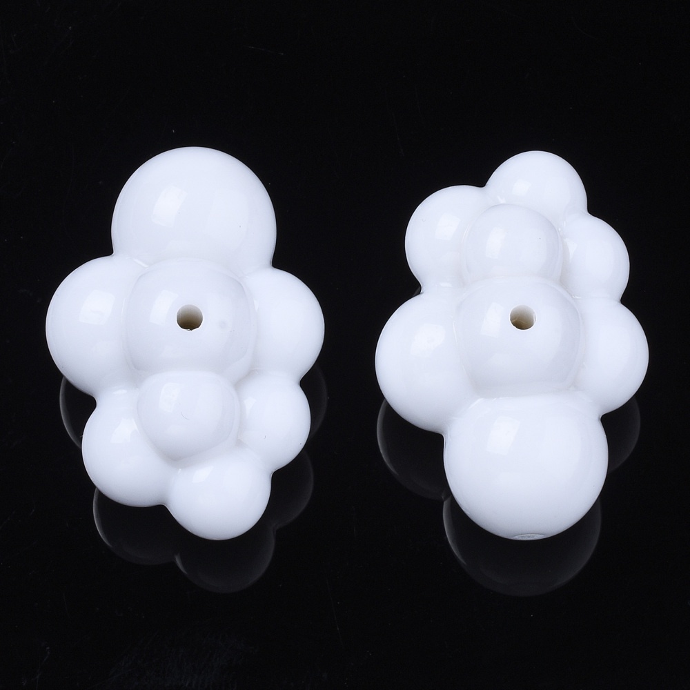 10-215 Hạt Xỏ Acrylic Hình Đám Mây 3D Kích Thước 33x23x17mm: 2mm