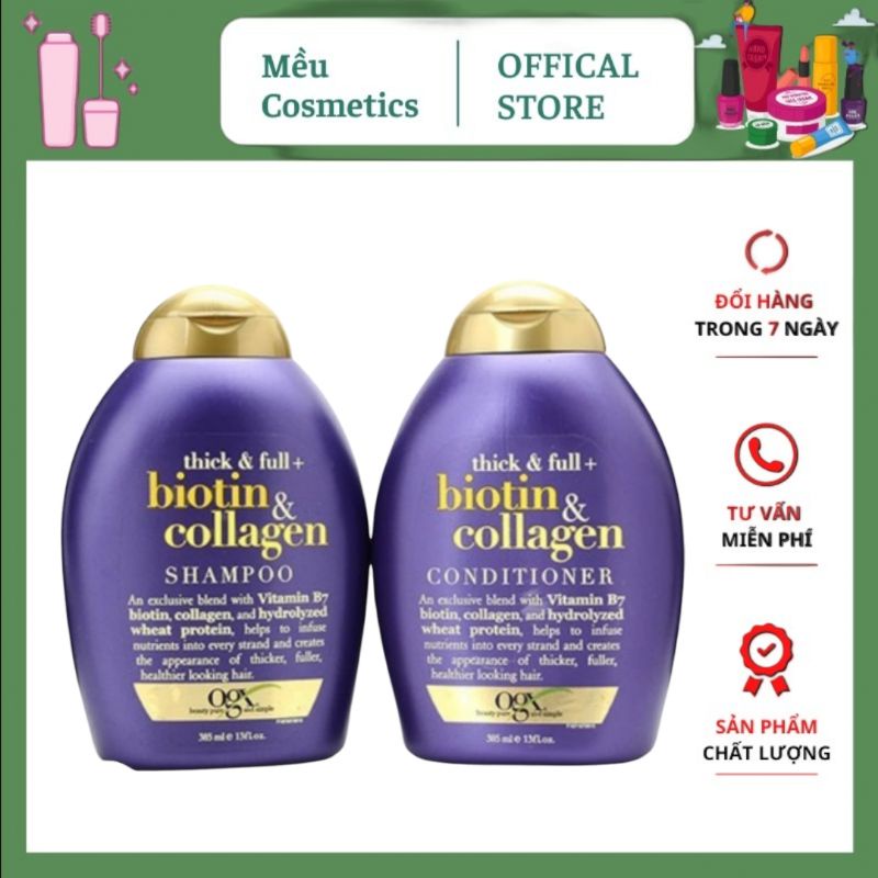 Cặp dầu gội xả Kích Mọc Tóc Organix Biotin &amp; Collagen 385ml