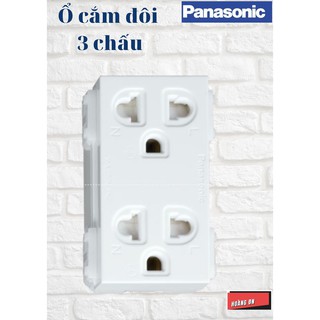 Panasonic-Ổ CẮM ĐÔI BA CHẤU CÓ MÀN CHE VÀ DÂY NỐI ĐẤT - WEV1582SW (CẮM NHANH) /WEV1582-7SW (BẮT VÍT)