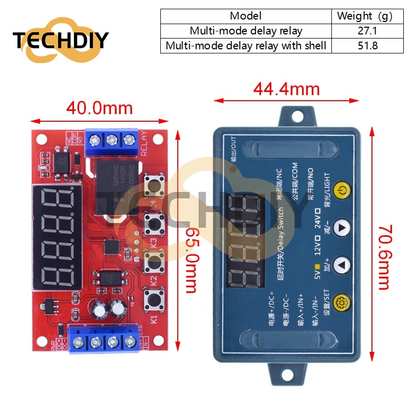 Mô Đun Rơ Le DC 5V 12V 24V 10A Điều Chỉnh Thời Gian 32 Chế Độ