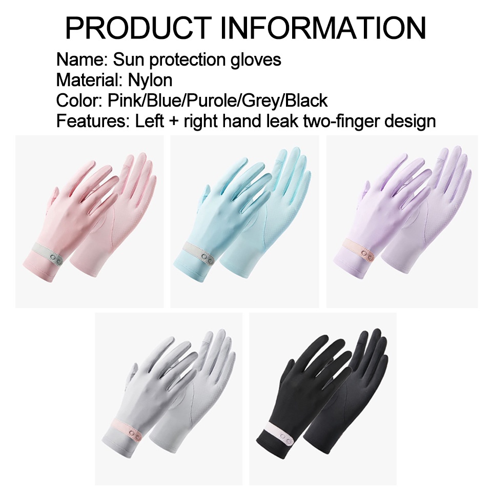 Găng Tay Hở Ngón Bằng Lụa Silicone Chống Tia Cực Tím Chống Nắng Cho Nam Nữ