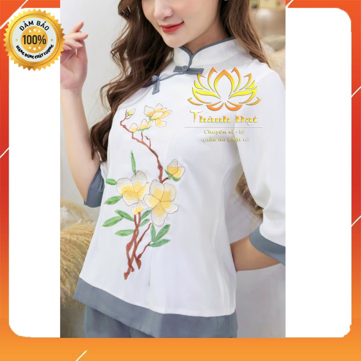 Bộ Quần Áo Đi Chùa Mẫu Sườn Xám Chất Vải Đũi Cao Cấp Loại 1 Cực Đẹp, Mềm Mịn,Mát Thấm Hút Mồ Hôi Mặc Vô Cùng Thoải Mái | BigBuy360 - bigbuy360.vn