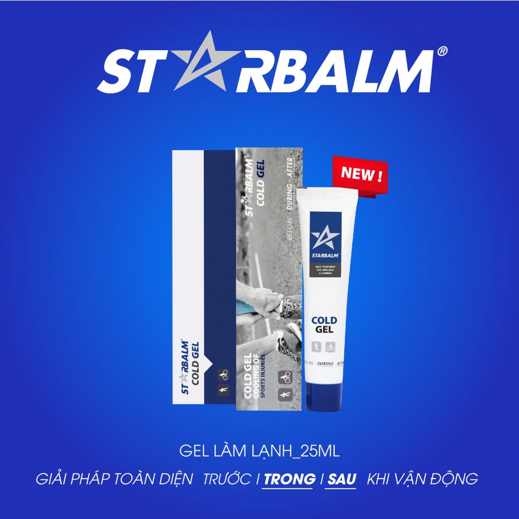 Gel Làm Lạnh STARBALM Cold Gel 25ml Tan Nhanh Sưng, Bầm Tím, Bong Gân, Chấn Thương Khi Chơi Bóng Đá, Cầu Lông, Chạy Bộ