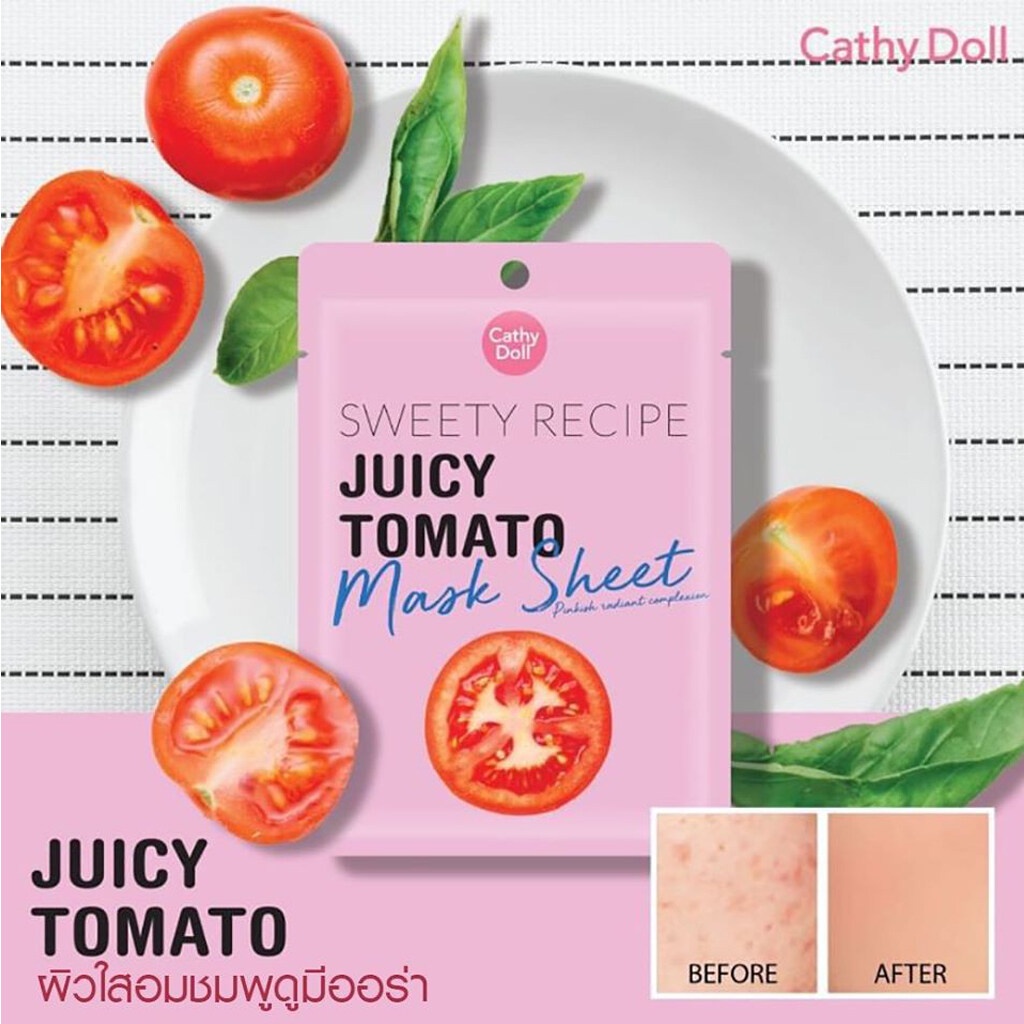 Mặt Nạ Cathy Doll Cà Chua Dưỡng Da Ban Đêm Cathy Doll Sweety Recipe Juicy Tomato Mask Sheet